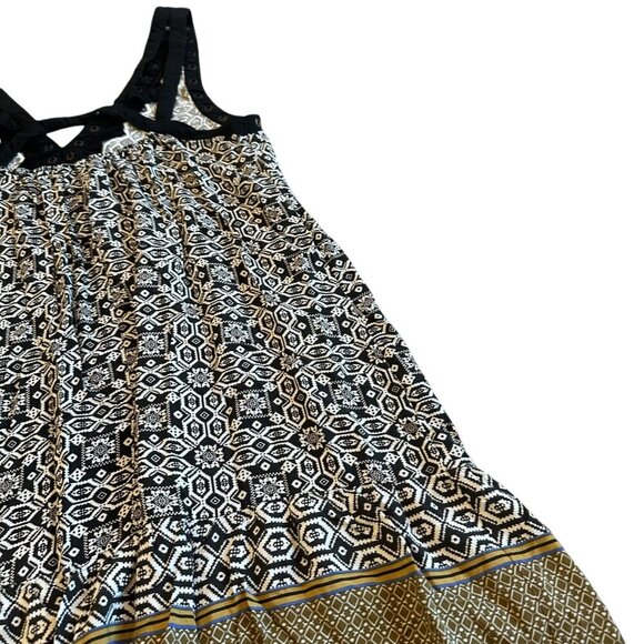 Hazel Anthrpologie Sleeveless Shift Dress Bohemian Print Flowy Size Medium Women - Picture 9 of 11